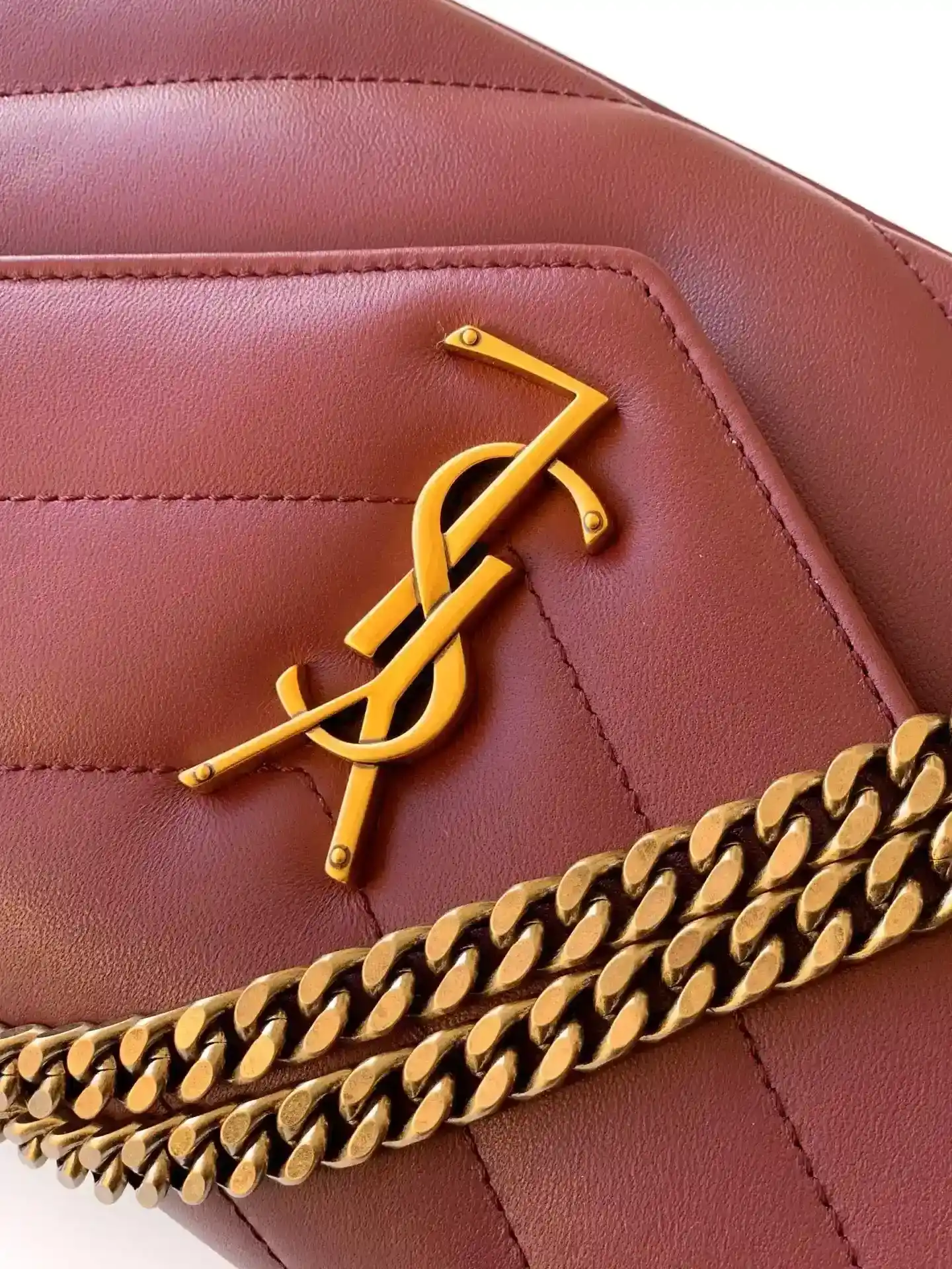 Saint Laurent Burgundy Loulou Lambskin Shoulder Bag product photo from LabelPicks