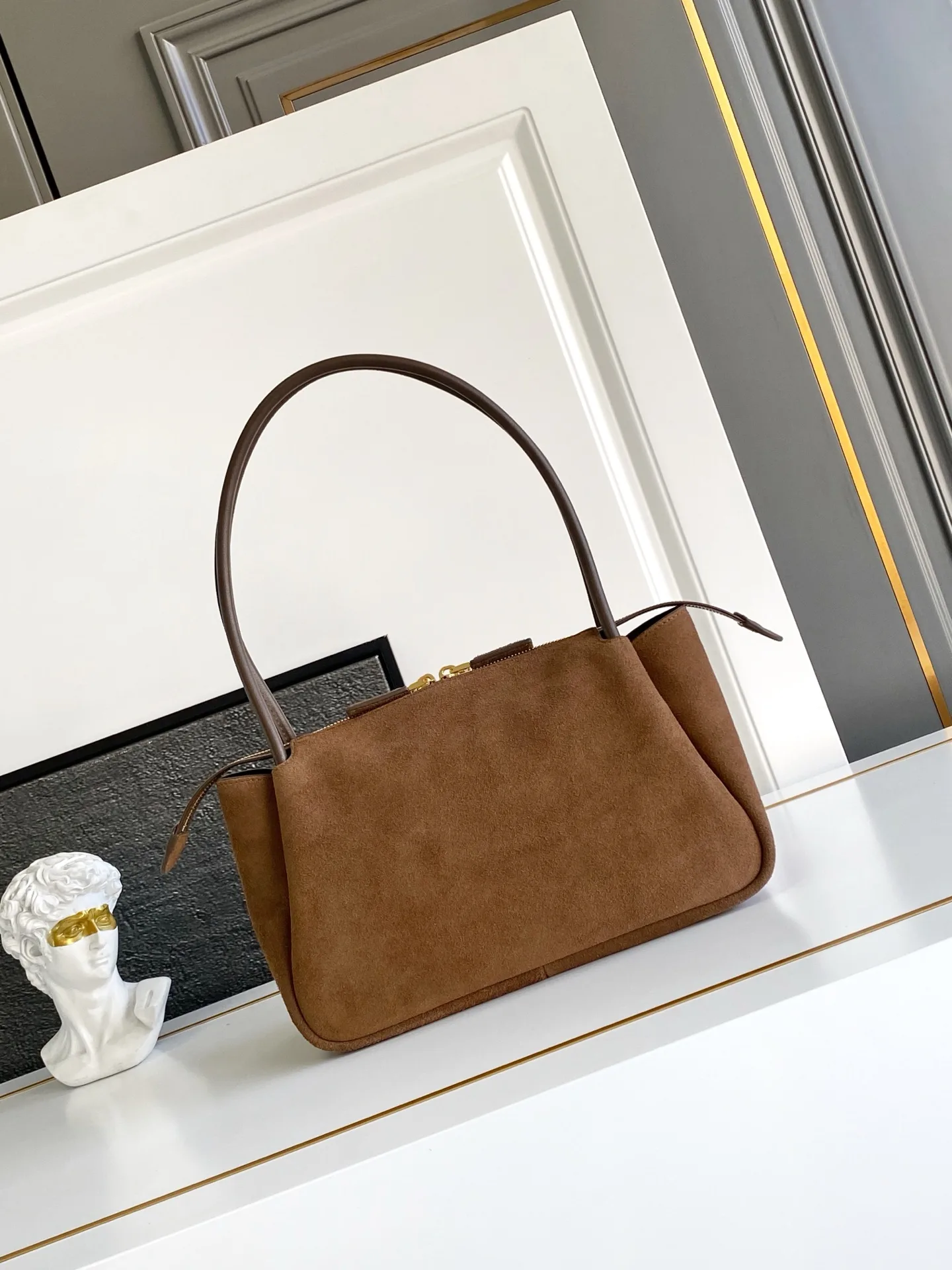 Prada Gold Suede Leather Hobo Bag product photo from LabelPicks