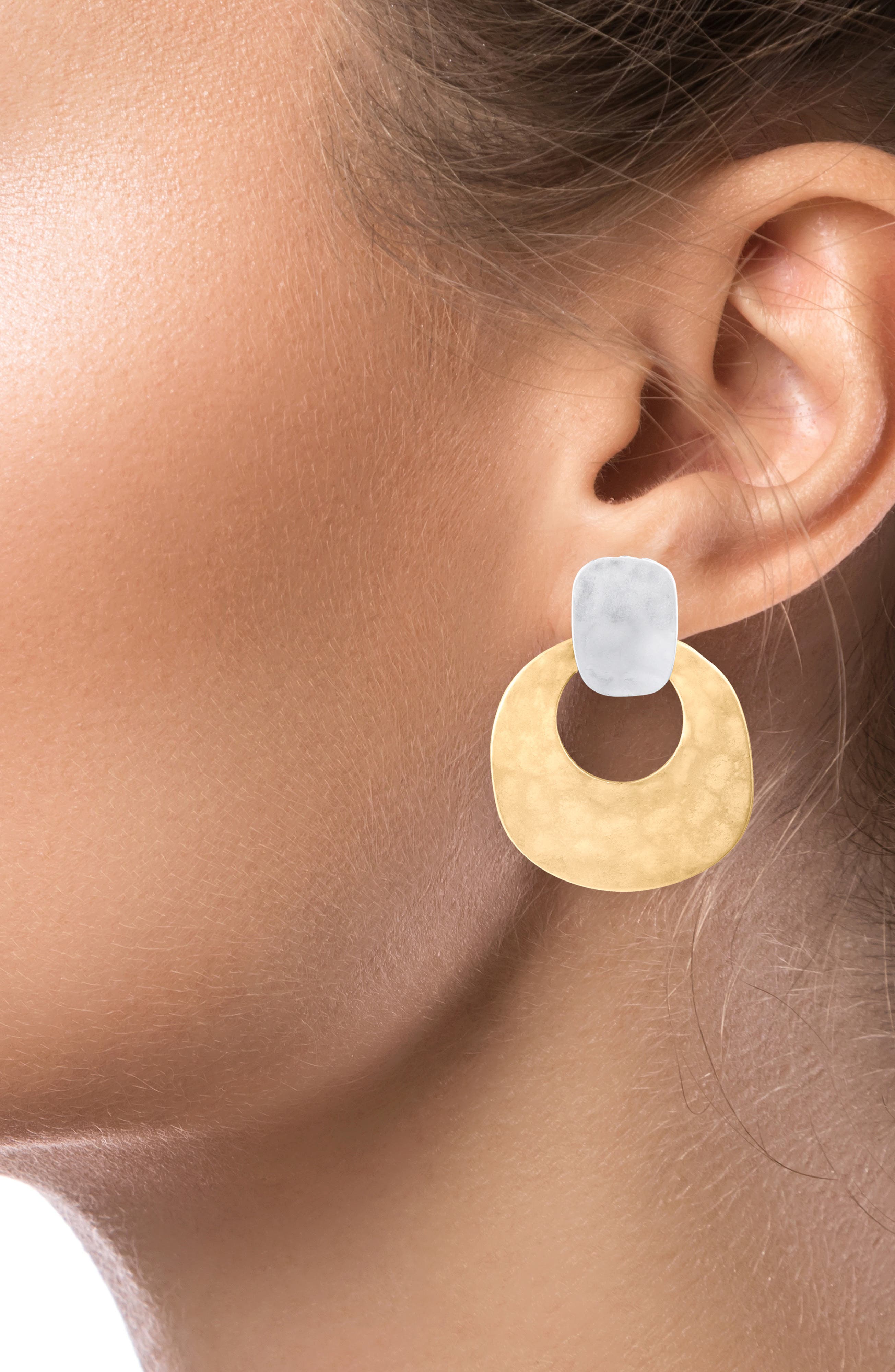 JARDIN Hammered Two-Tone Drop Earrings (Nordstrom Exclusive)