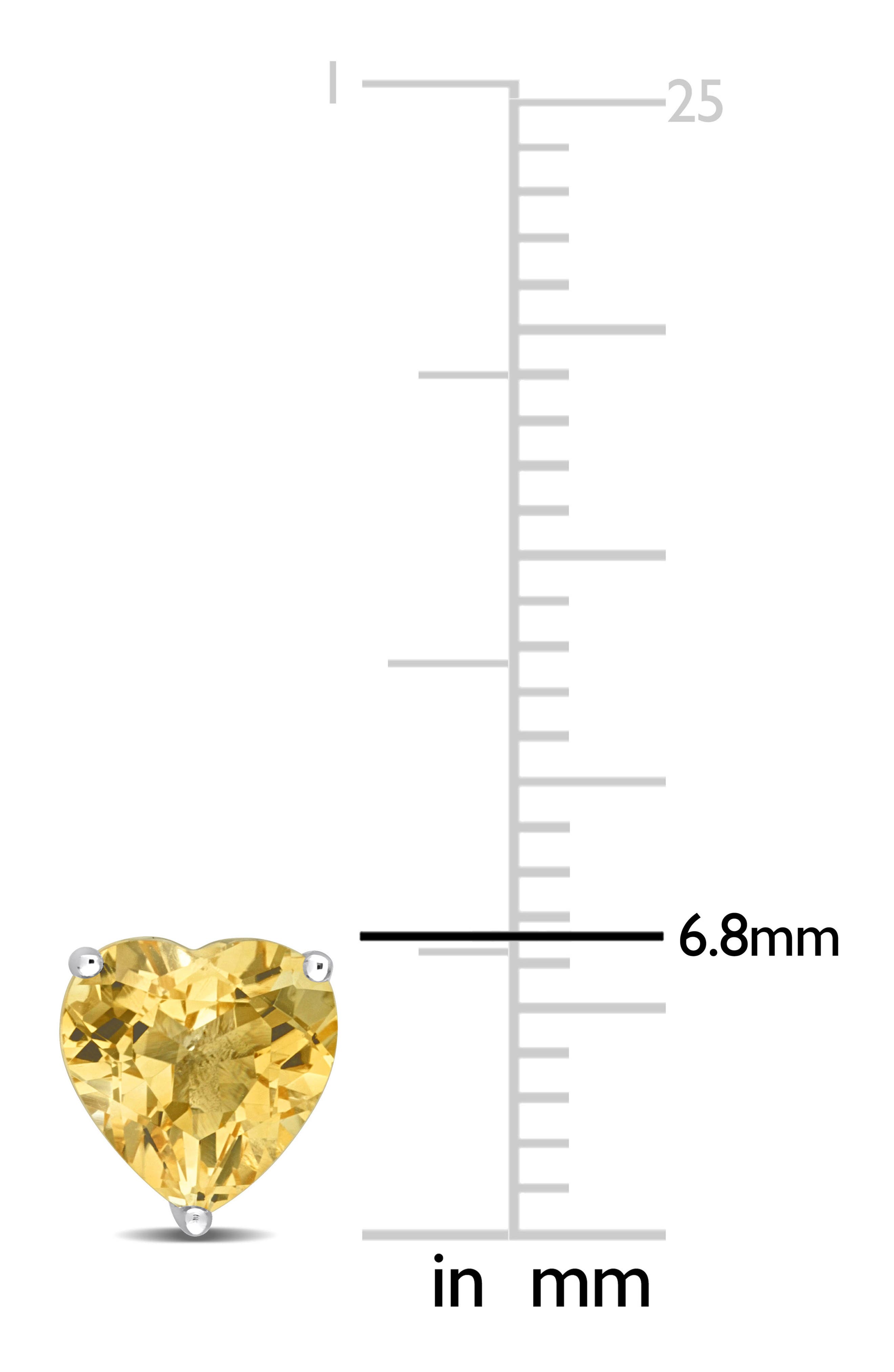DELMAR Heart Cut Citrine Stud Earrings