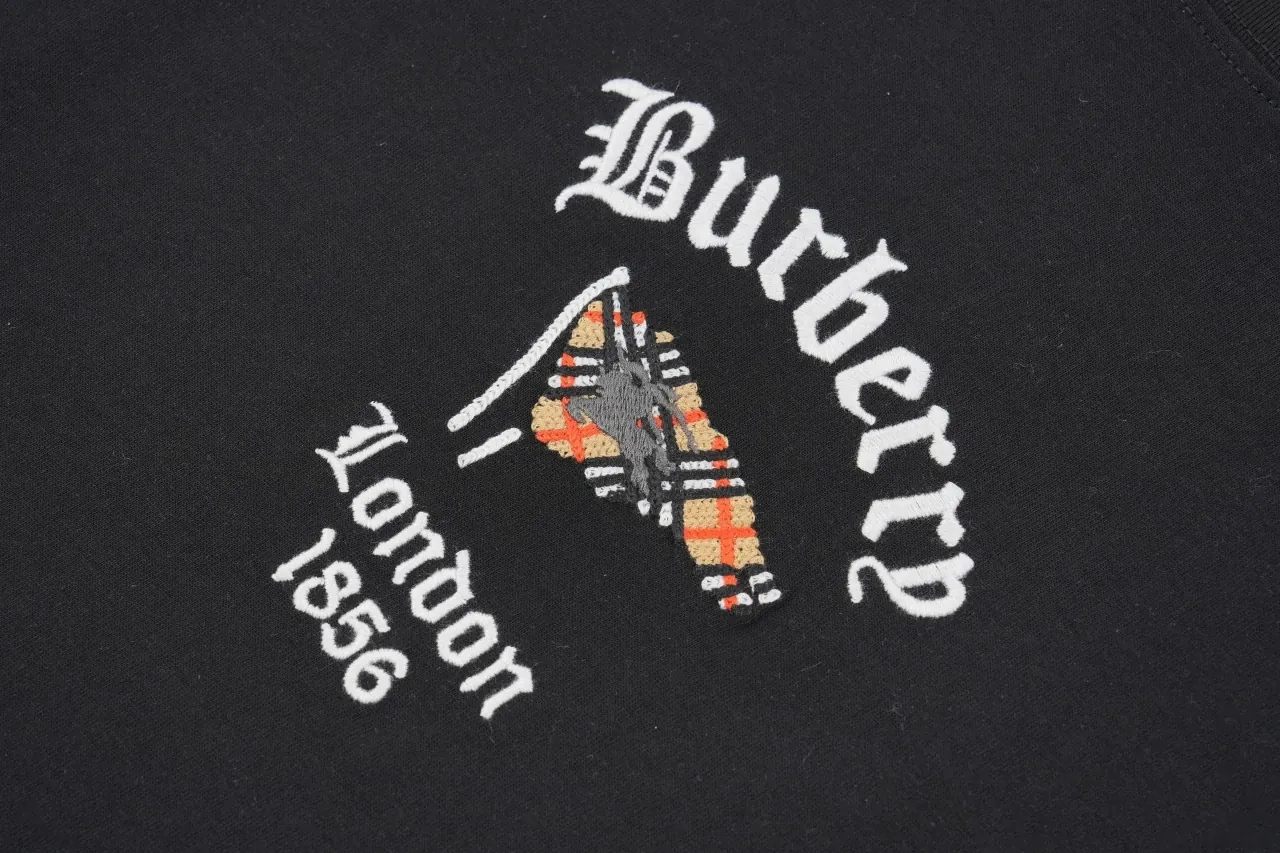 Burberry Black Check Flag Equestrian Knight Embroidered T-Shirt product photo from LabelPicks
