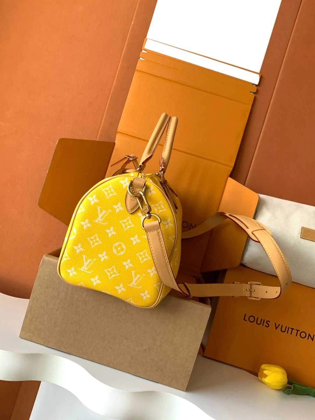 Louis Vuitton Speedy Yellow Calfskin Top Handle Bag product photo from LabelPicks