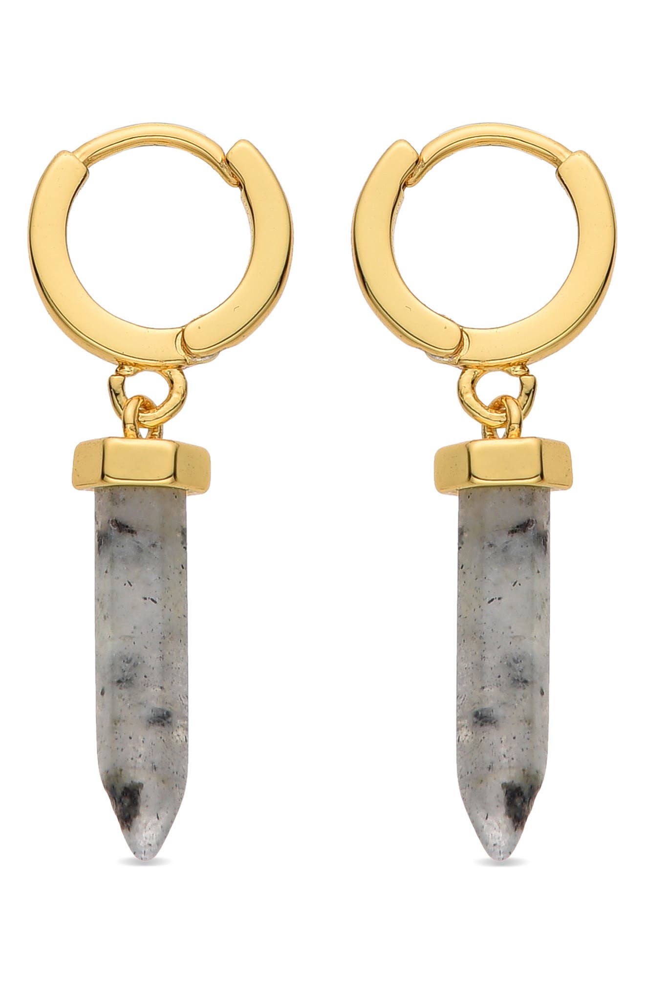 EYE CANDY LOS ANGELES Labradorite Dangle Hoop Earrings
