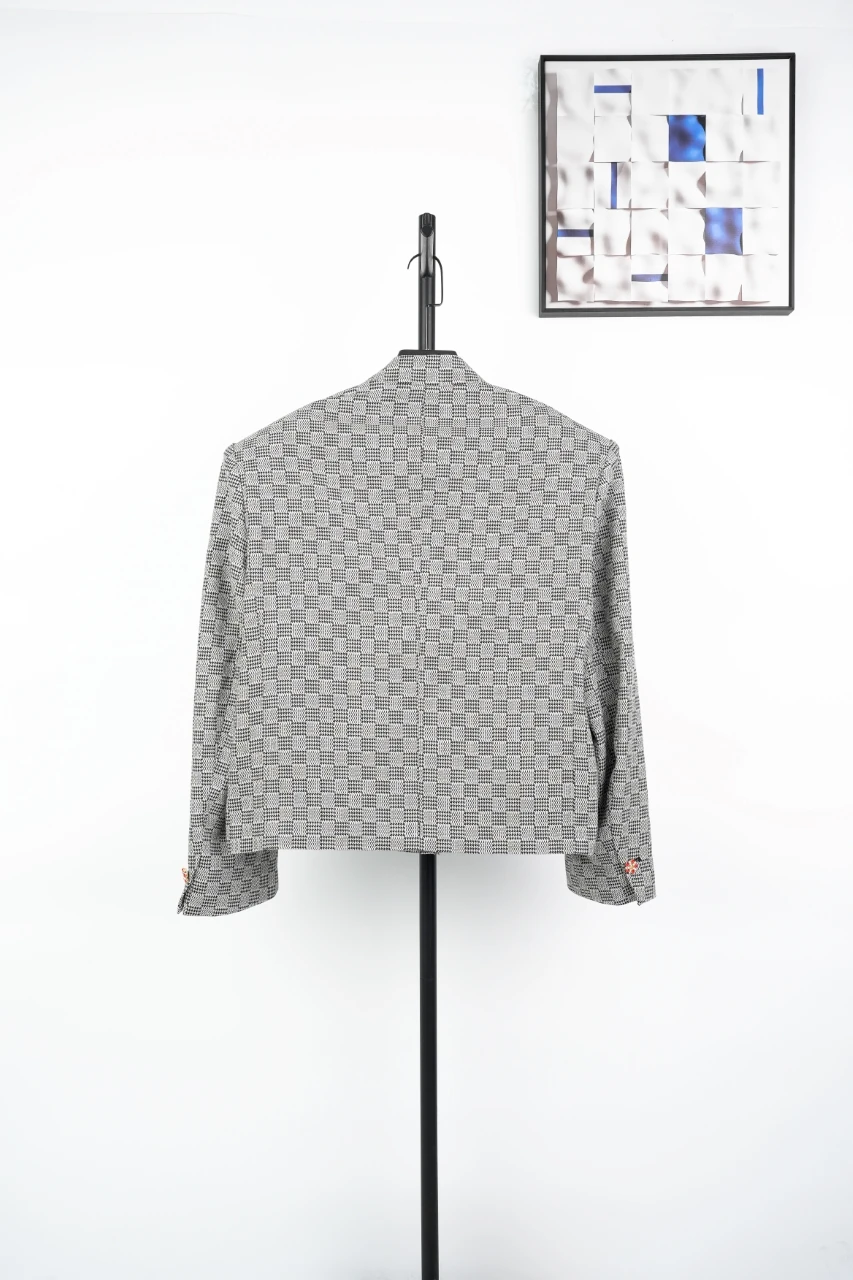 Louis Vuitton Grey Houndstooth Casual Blazer product photo from LabelPicks