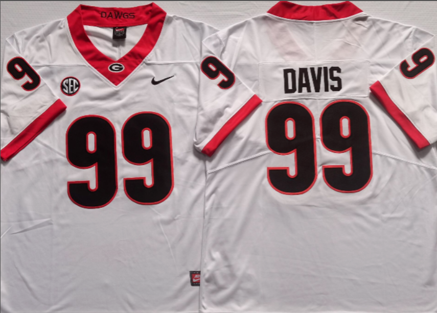 Jordan Davis NCAA Georgia Bulldogs Nike Vapor Limited Jersey
