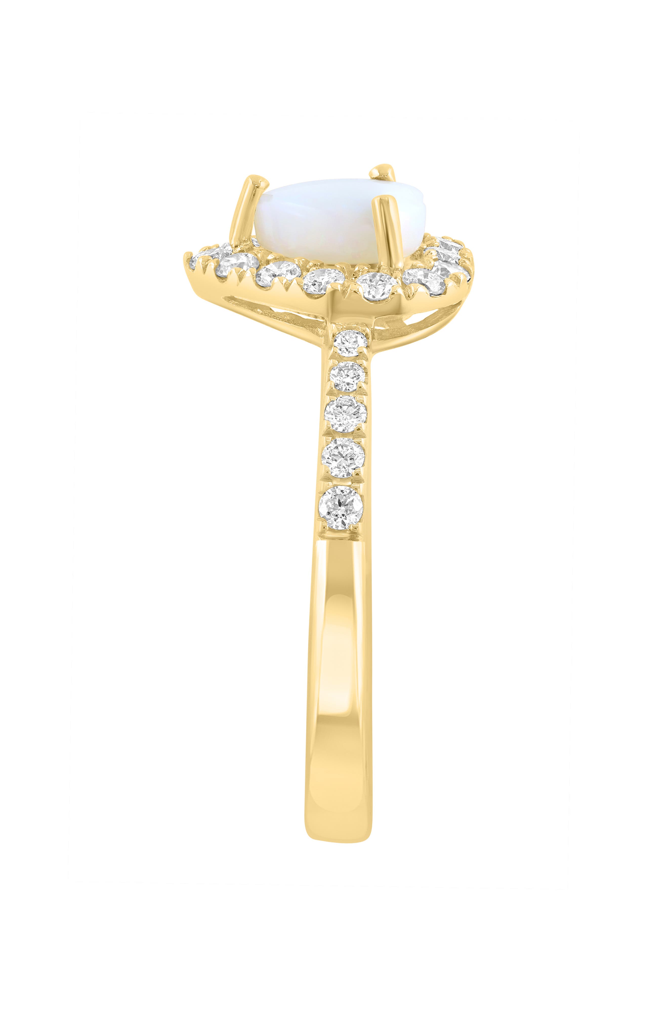 EFFY Opal Heart & Diamond Halo Ring
