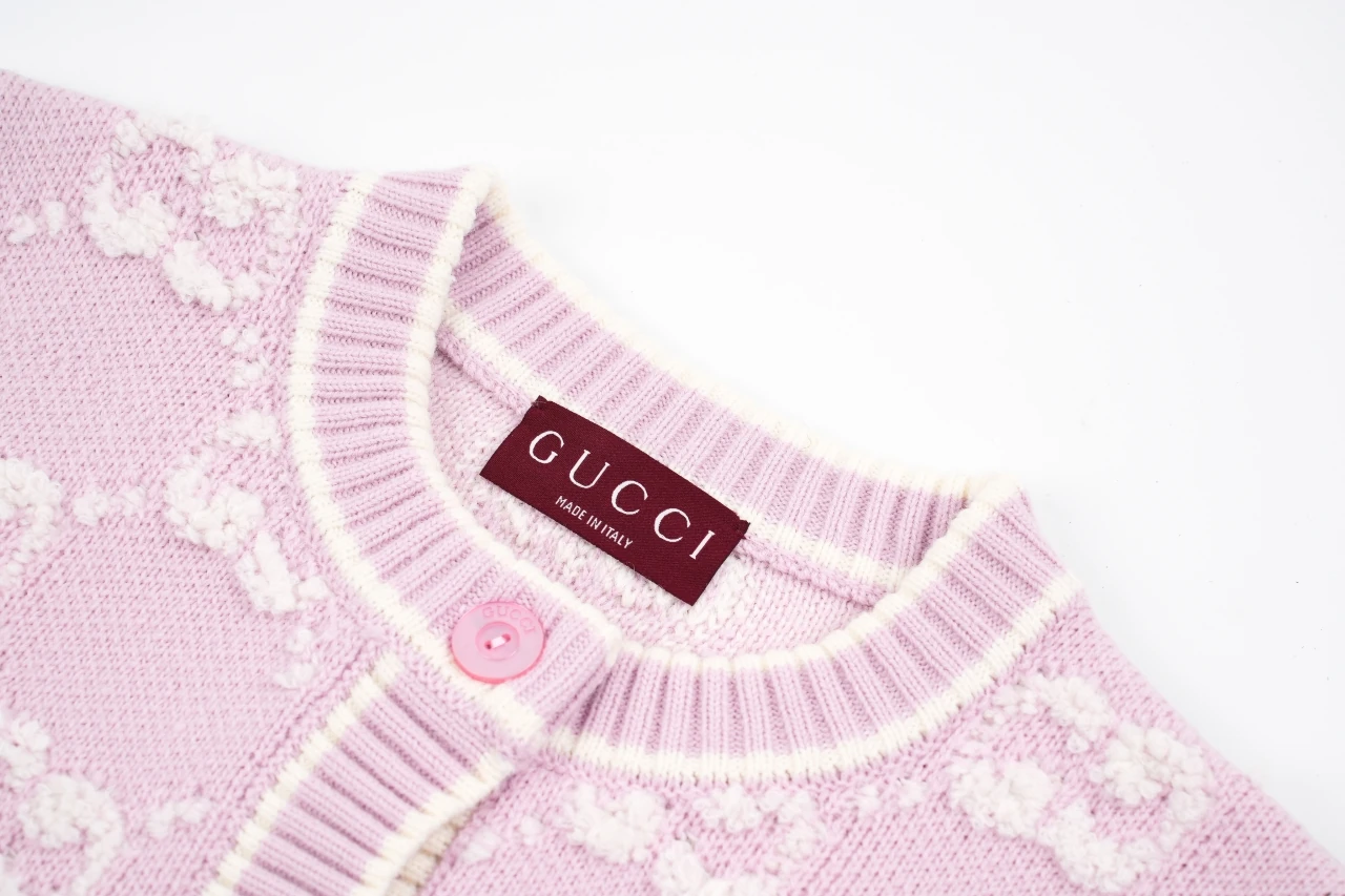 GUCCI Pink GG Jacquard Wool Cardigan product photo from LabelPicks