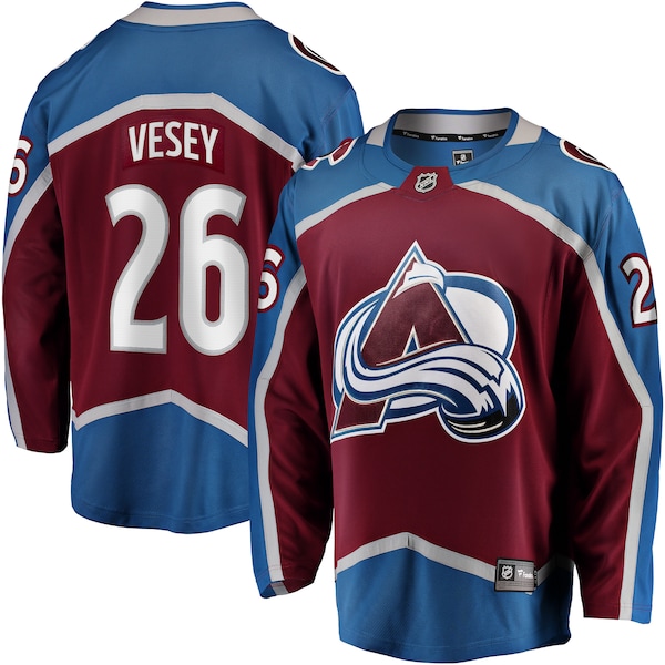 Jimmy Vesey Colorado Avalanche  Home Breakaway Jersey - Burgundy