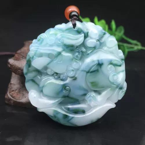 Jade blue and white jade pixiu lucky pixiu necklace pendant pendant natural jade jade pendant for men and women
