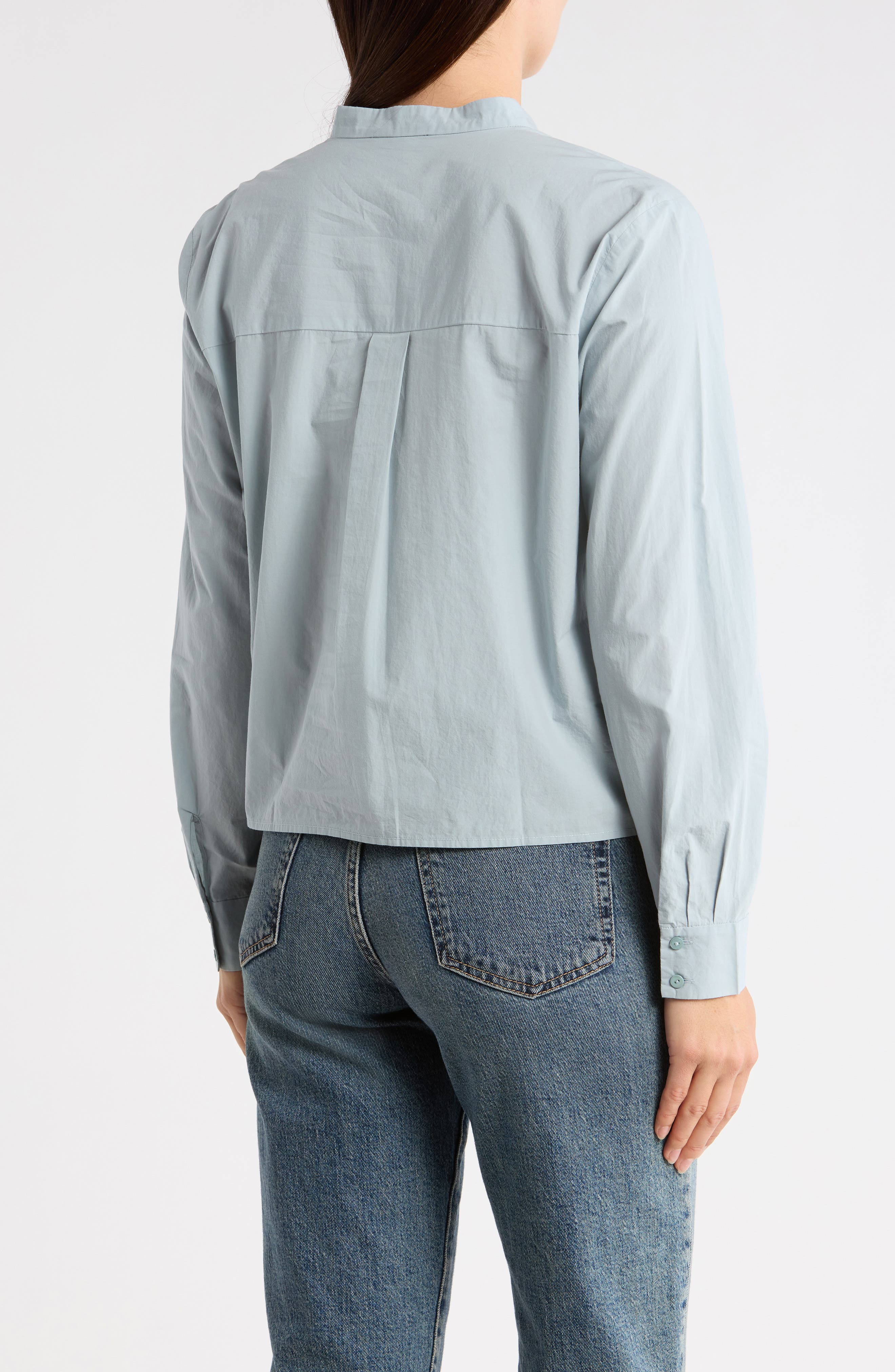 Eileen Fisher Mandarin Collar Button Up Shirt
