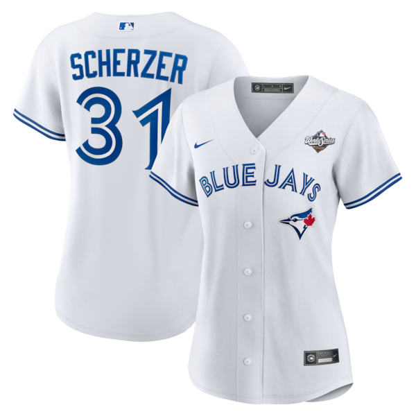 Max Scherzer Toronto Blue Jays Nike Women's 2025 World Series Home Replica Player Jersey - White