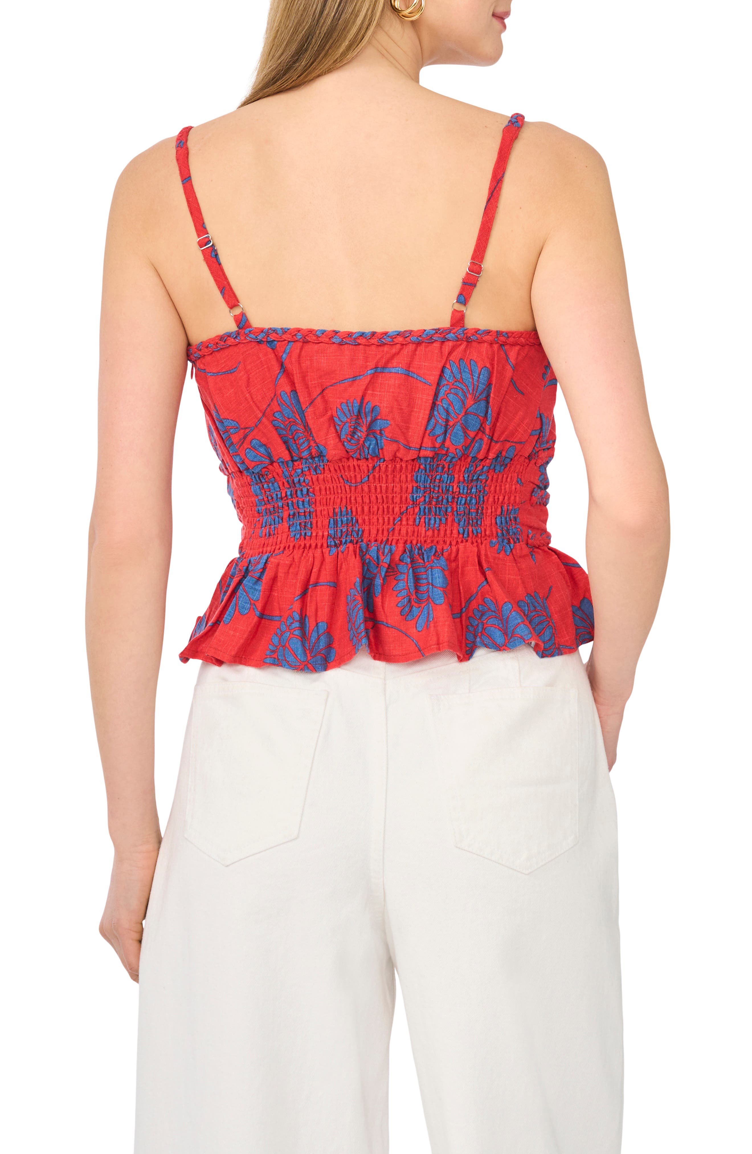 1.STATE Smocked Peplum Cami