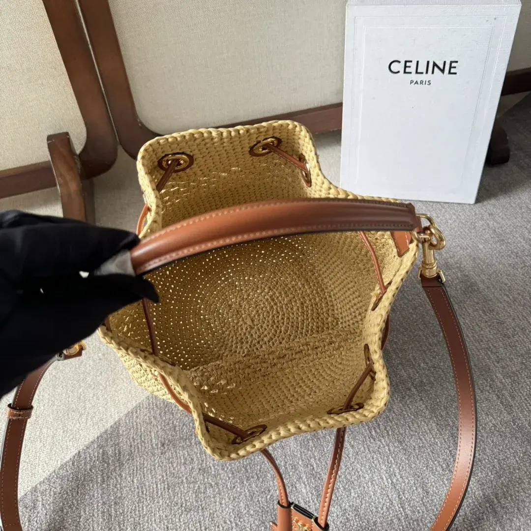 Celine Straw Woven Clara Bucket Bag product photo from LabelPicks