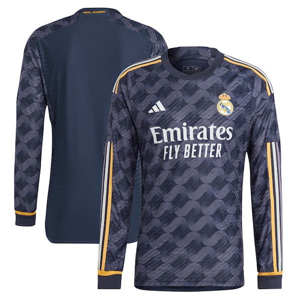 Los Merengues adidas 2023/24 Away Long Sleeve Replica Jersey - Navy