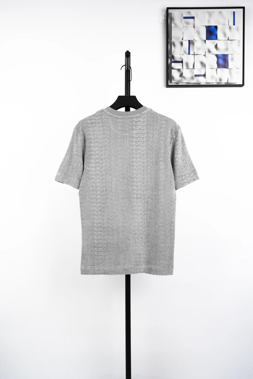Fendi Grey Raised Monogram Jacquard T-Shirt product photo from LabelPicks