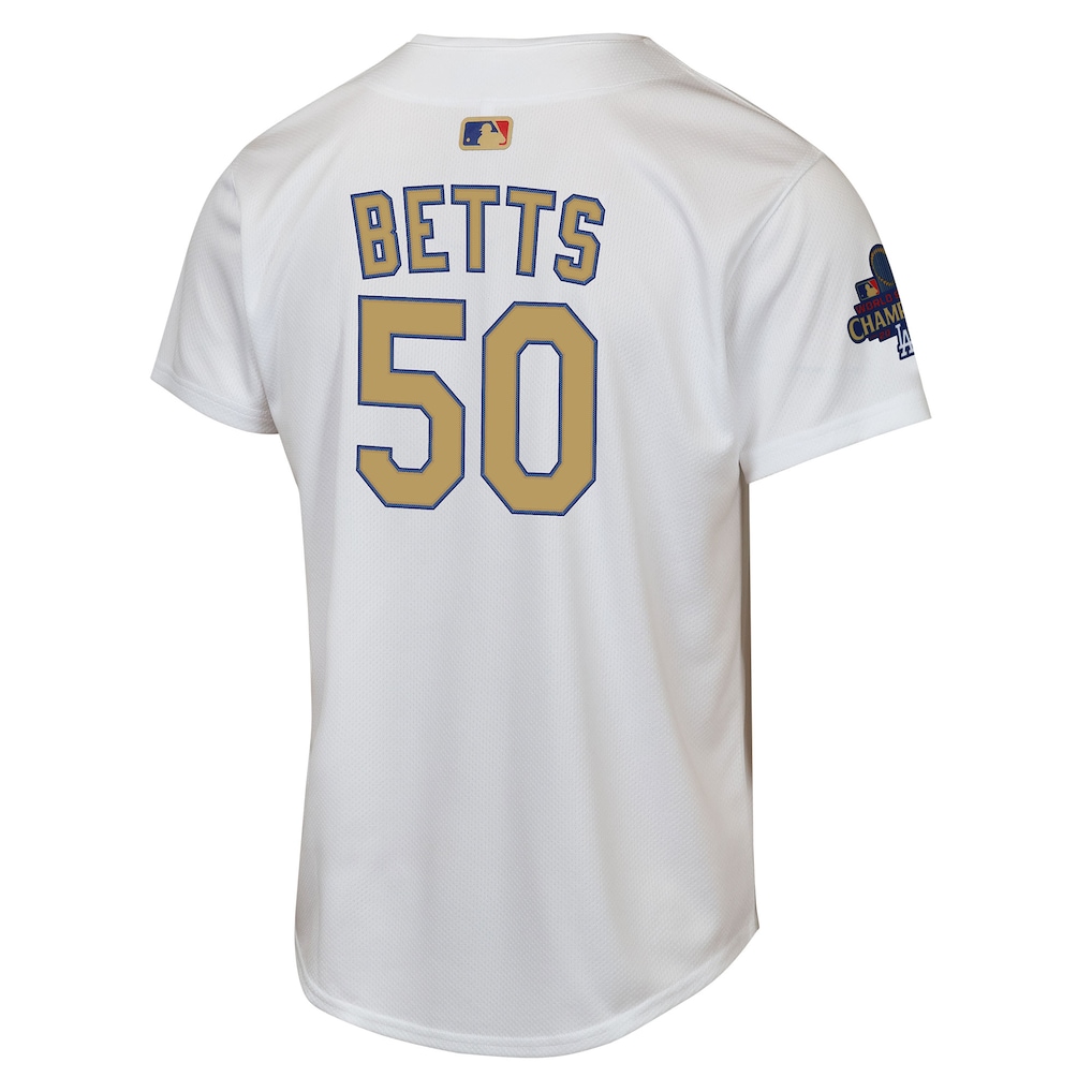 Mookie Betts Los Angeles Dodgers Nike Youth 2025 Gold Collection Limited Jersey - White