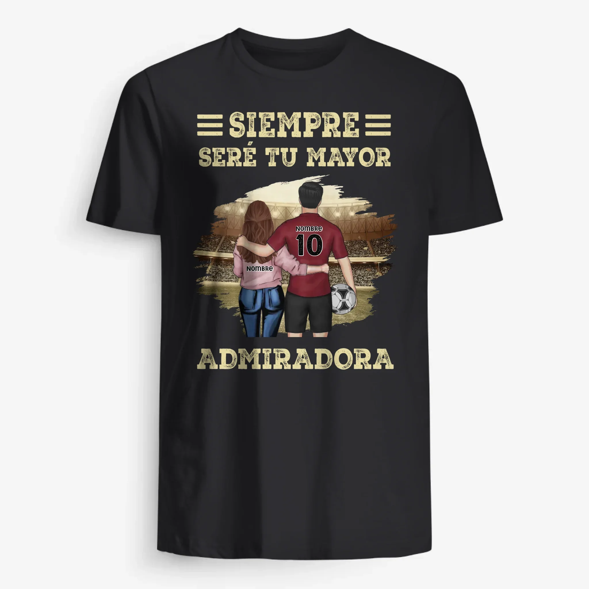 Personalizar Camisetas Para Novio/Esposo/Pareja | Personalizado Regalo Para Jugador de futbol | Siempre seré tu mayor fan.