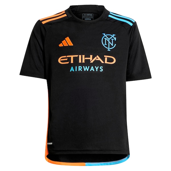 New York City FC adidas Youth 2024 24/7 Kit Replica Jersey – Black