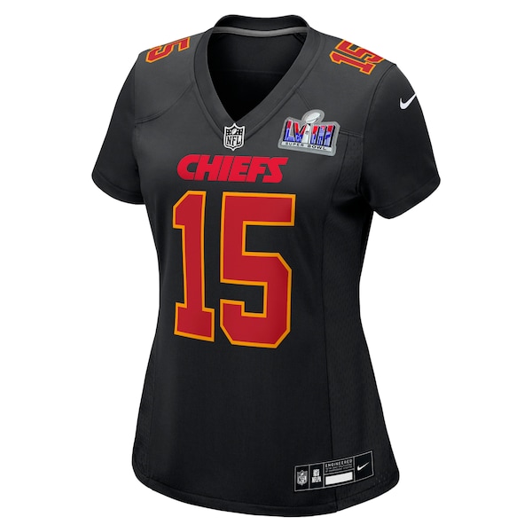 Patrick Mahomes Kansas City Chiefs Nike Women's Super Bowl LVIII Carbon Fashion Game Player Jersey - Black