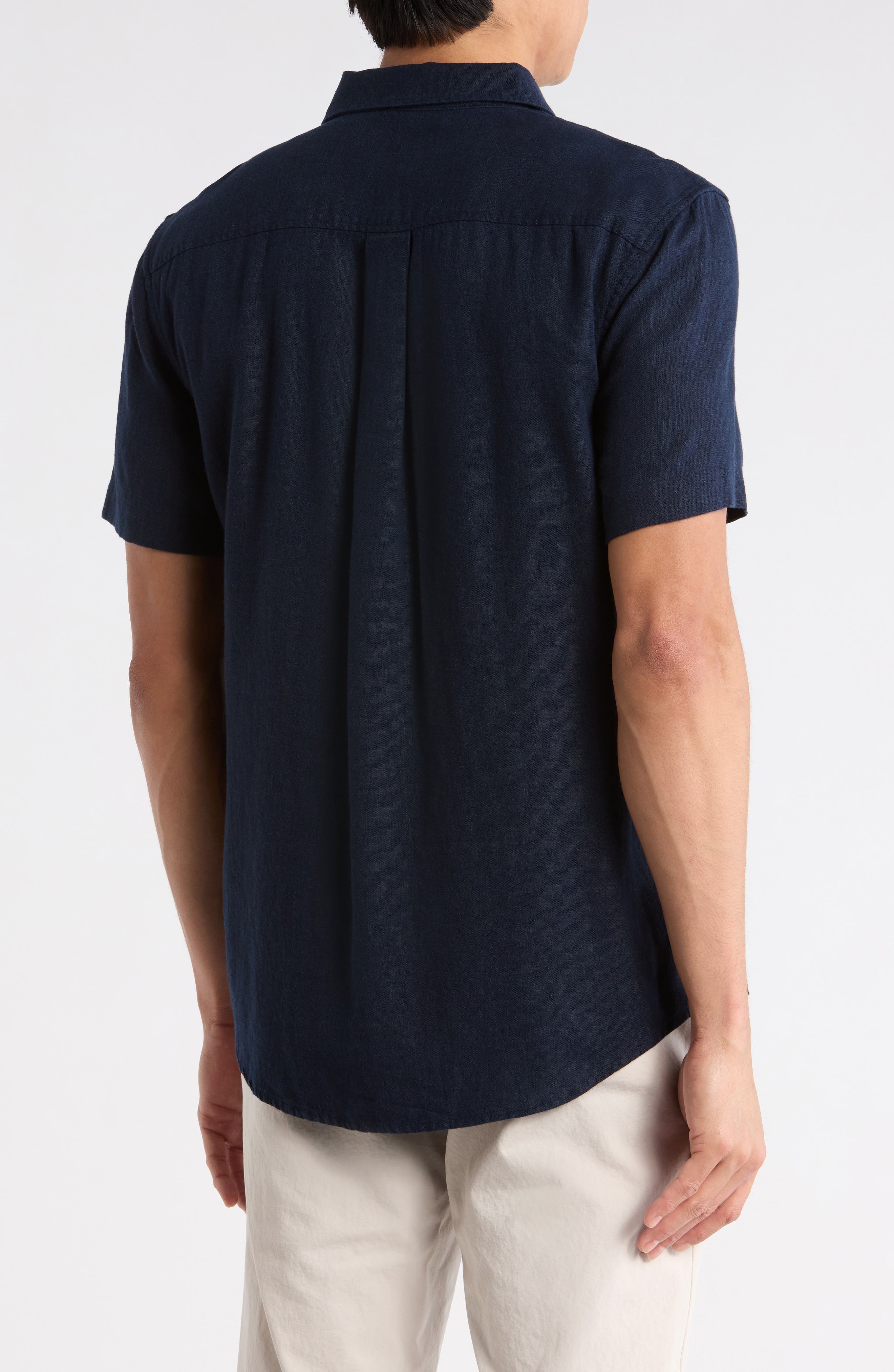 Nordstrom Short Sleeve Linen Blend Button-Up Shirt