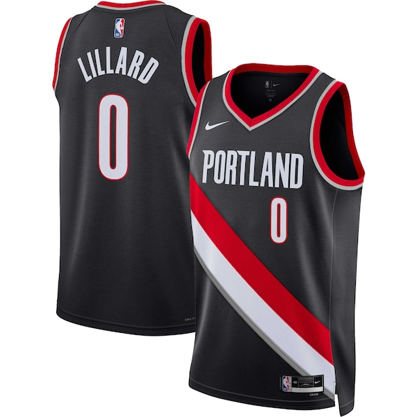 Damian Lillard Portland Trail Blazers Nike Unisex Swingman Jersey - Icon Edition - Black/White