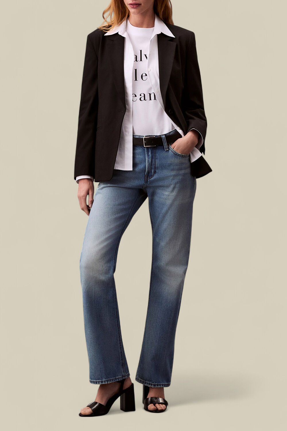 CALVIN KLEIN מכנסי ג'ינס בגזרה משוחררת