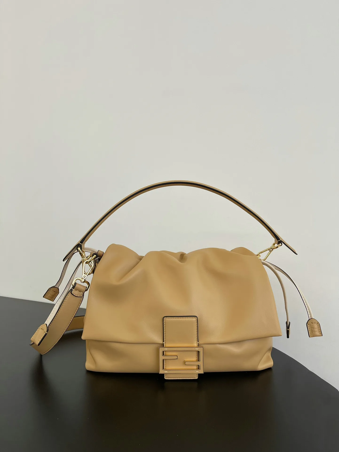 Fendi Baguette Beige Lambskin Bucket Bag product photo from LabelPicks