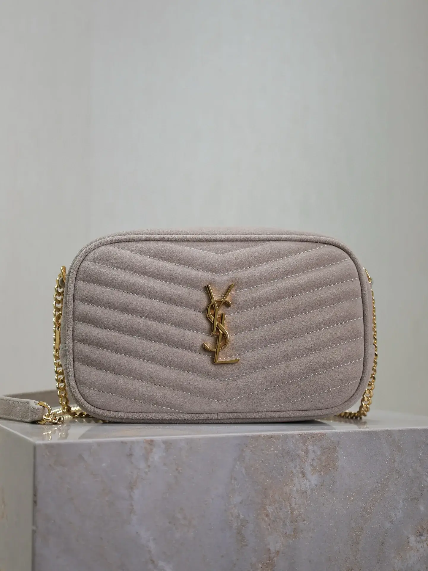 Saint Laurent Grey Suede Leather Crossbody Bag product photo from LabelPicks