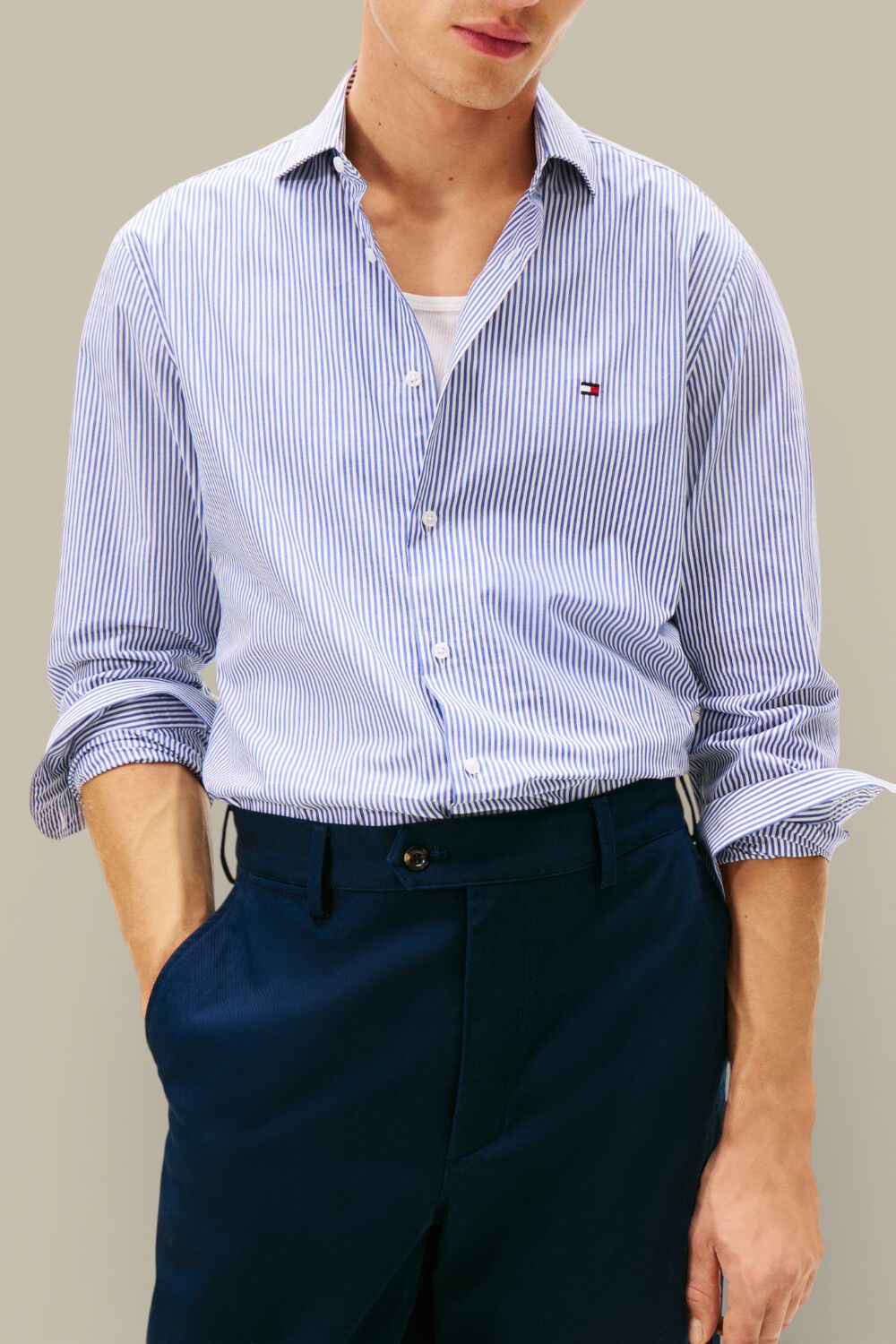 TOMMY HILFIGER חולצה מכופתרת פסים
