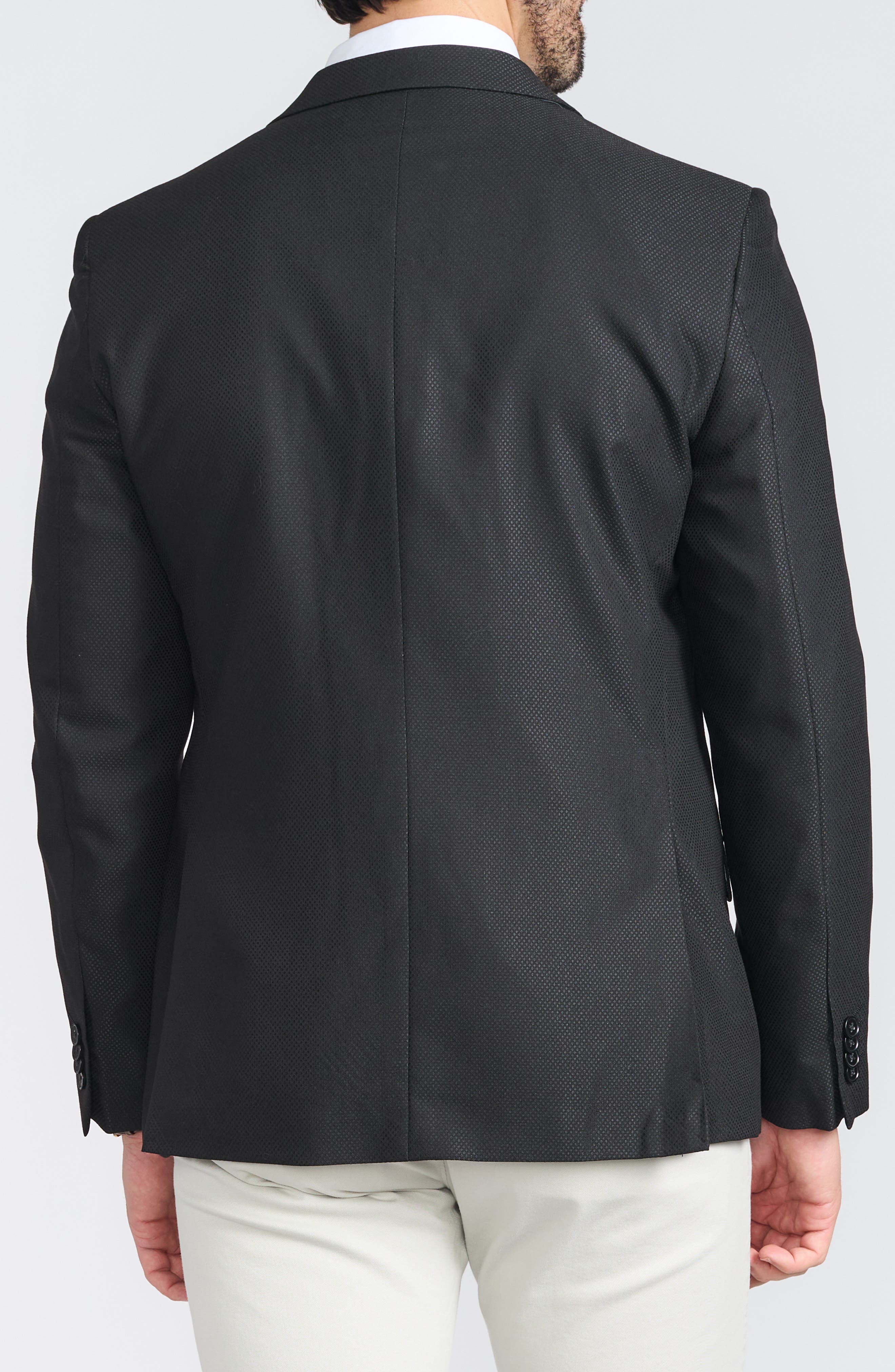 SAVILE ROW CO Slim Fit Peak Lapel Micro Check Blazer