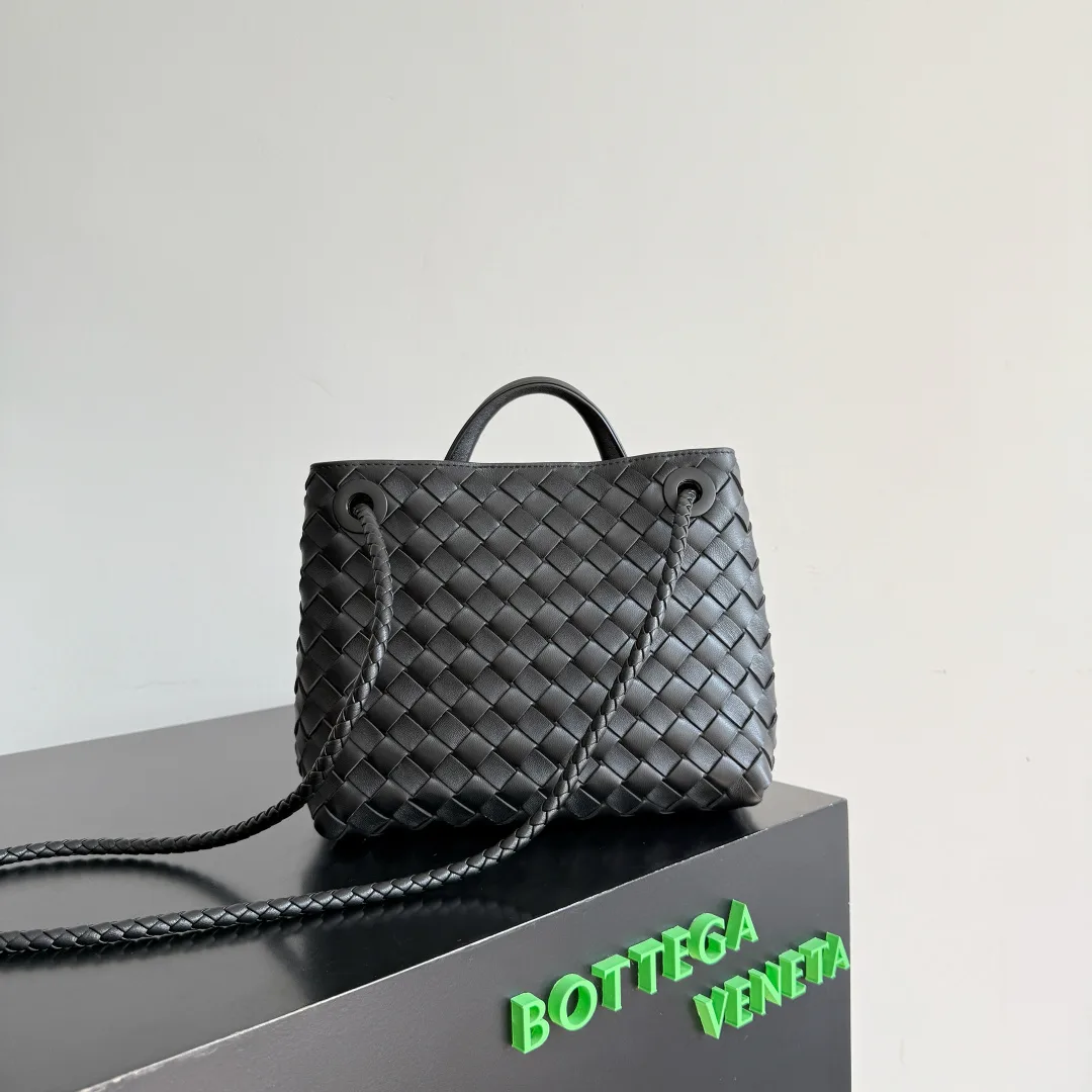 Bottega Veneta Andiamo Black Intrecciato Woven Leather Top Handle Bag product photo from LabelPicks