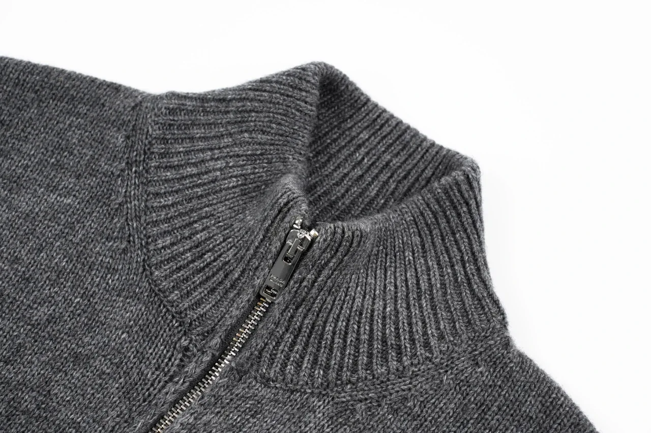 Prada Grey Wool Logo Zip Cardigan product photo from LabelPicks