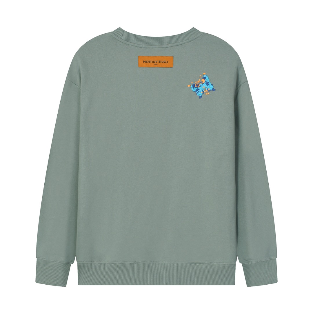 Butterfly Embroidery Print Long Sleeve Sweatshirt