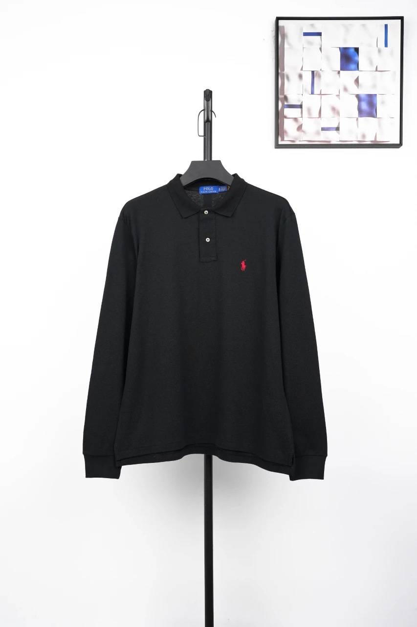 Ralph Lauren Black Pony Embroidered Long Sleeve Polo Shirt product photo from LabelPicks
