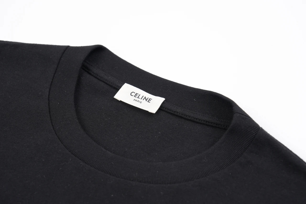 CELINE Black Triomphe Embroidered T-Shirt product photo from LabelPicks