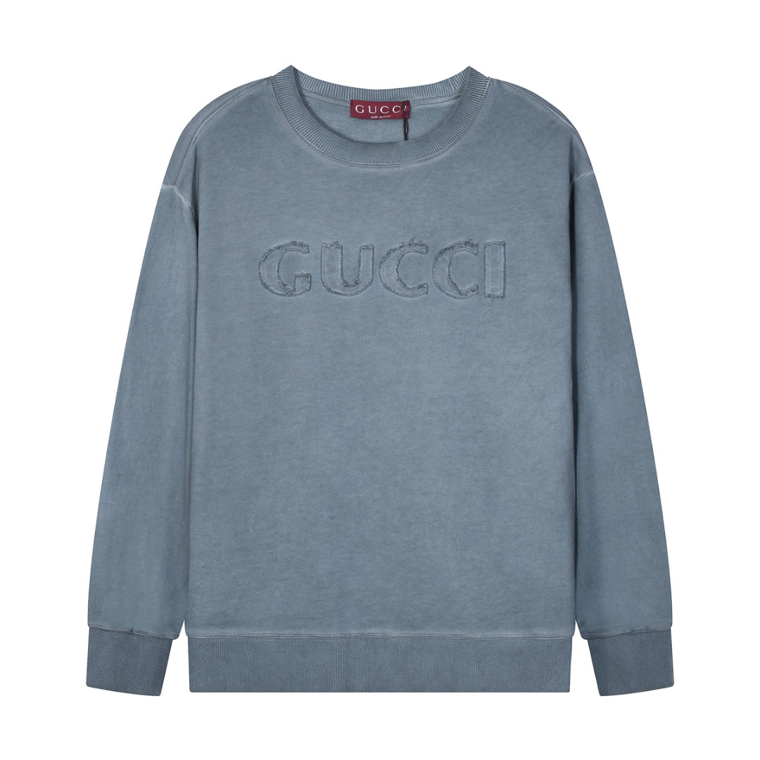 Logo Patch Embroidery Print Long Sleeve Sweatshirt