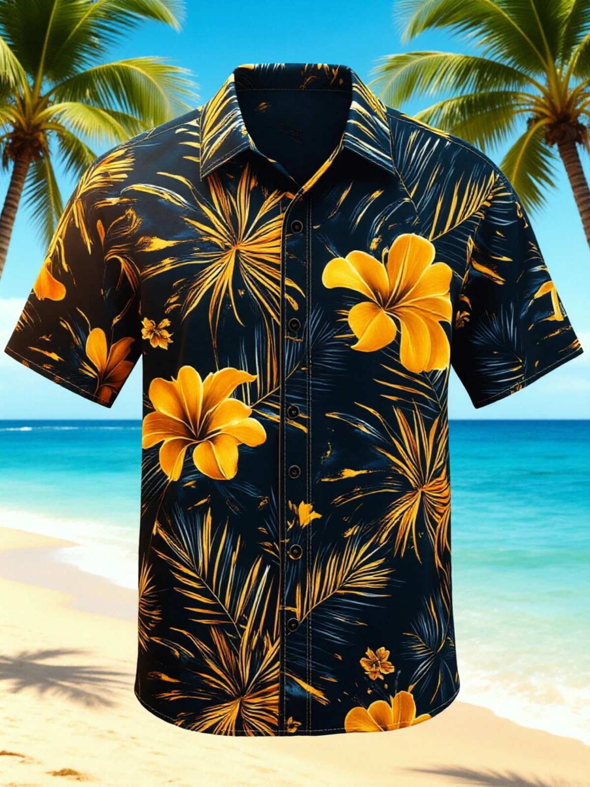 Men's printed shirts Botanical Floral  Holiday Hawaiian Shirt