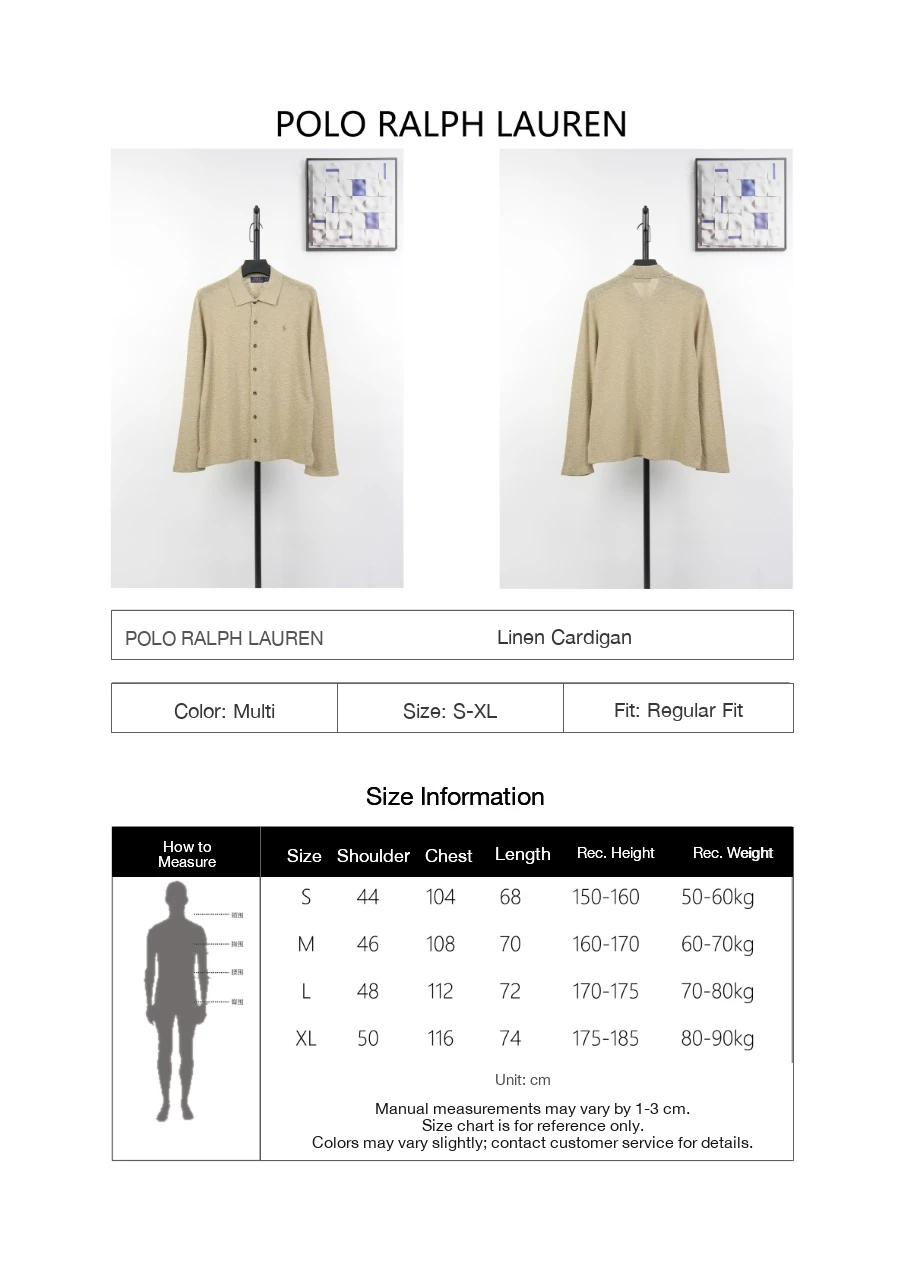 Ralph Lauren Khaki Linen Single Breasted Long Sleeve Cardigan Shirt product photo from LabelPicks