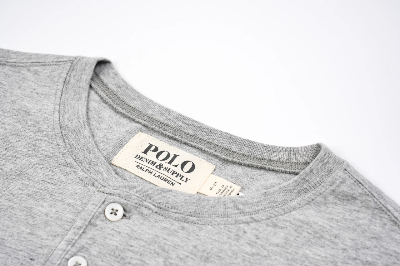 Ralph Lauren Light Grey Pony Embroidered Henley Long Sleeve T-Shirt product photo from LabelPicks