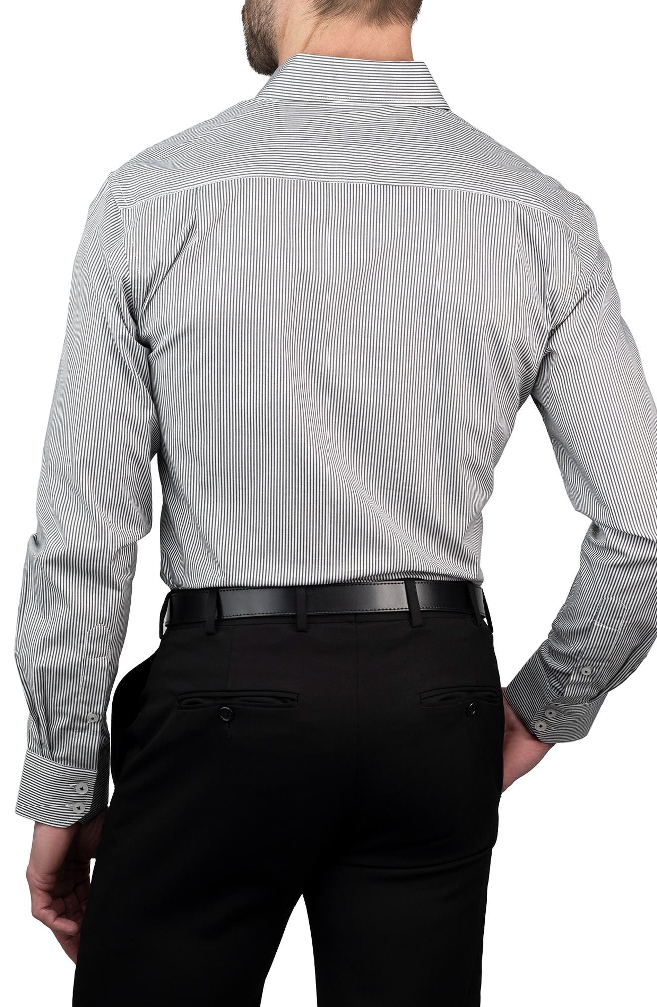 KARL LAGERFELD Trim Fit Stripe Cotton Dress Shirt