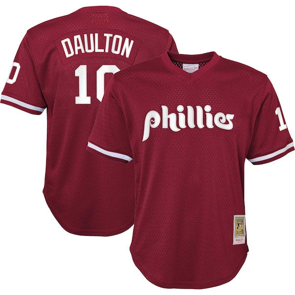 Darren Daulton Philadelphia Phillies Youth Cooperstown Collection Mesh Batting Practice Jersey - Burgundy