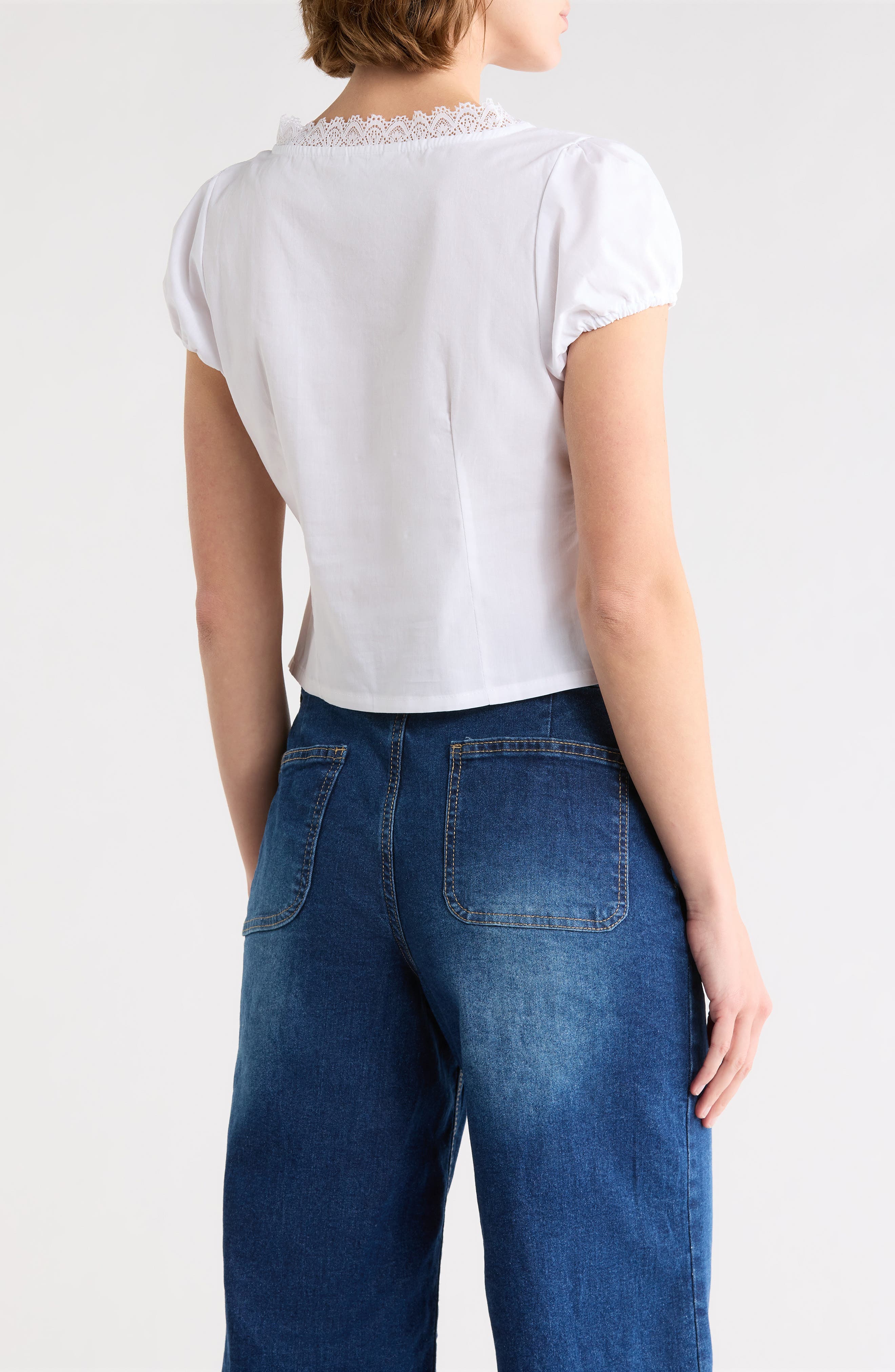 Vigoss Lace Trim Milkmaid Top