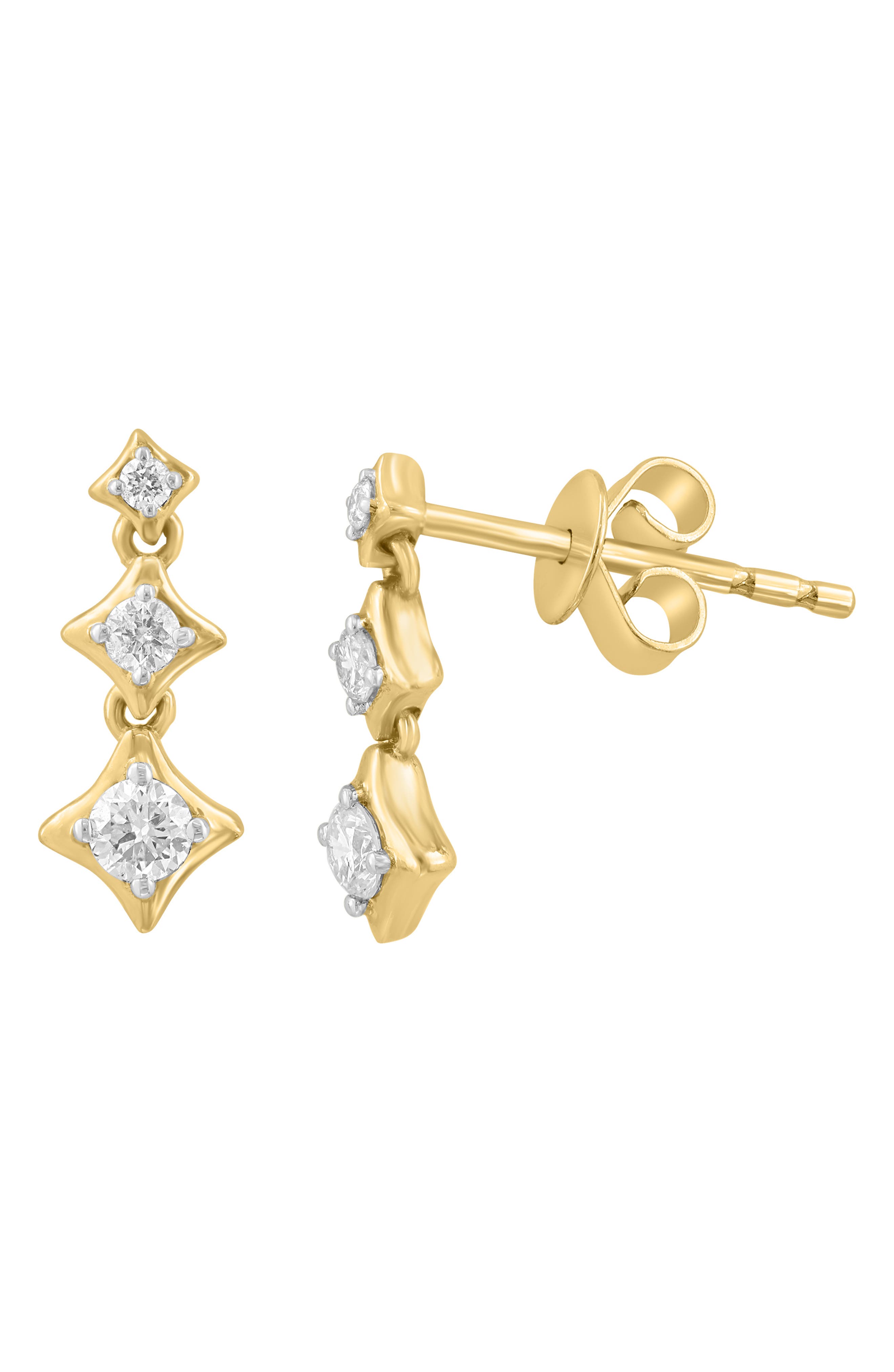 EFFY 14K Gold Plated Sterling Silver Diamond Drop Earrings