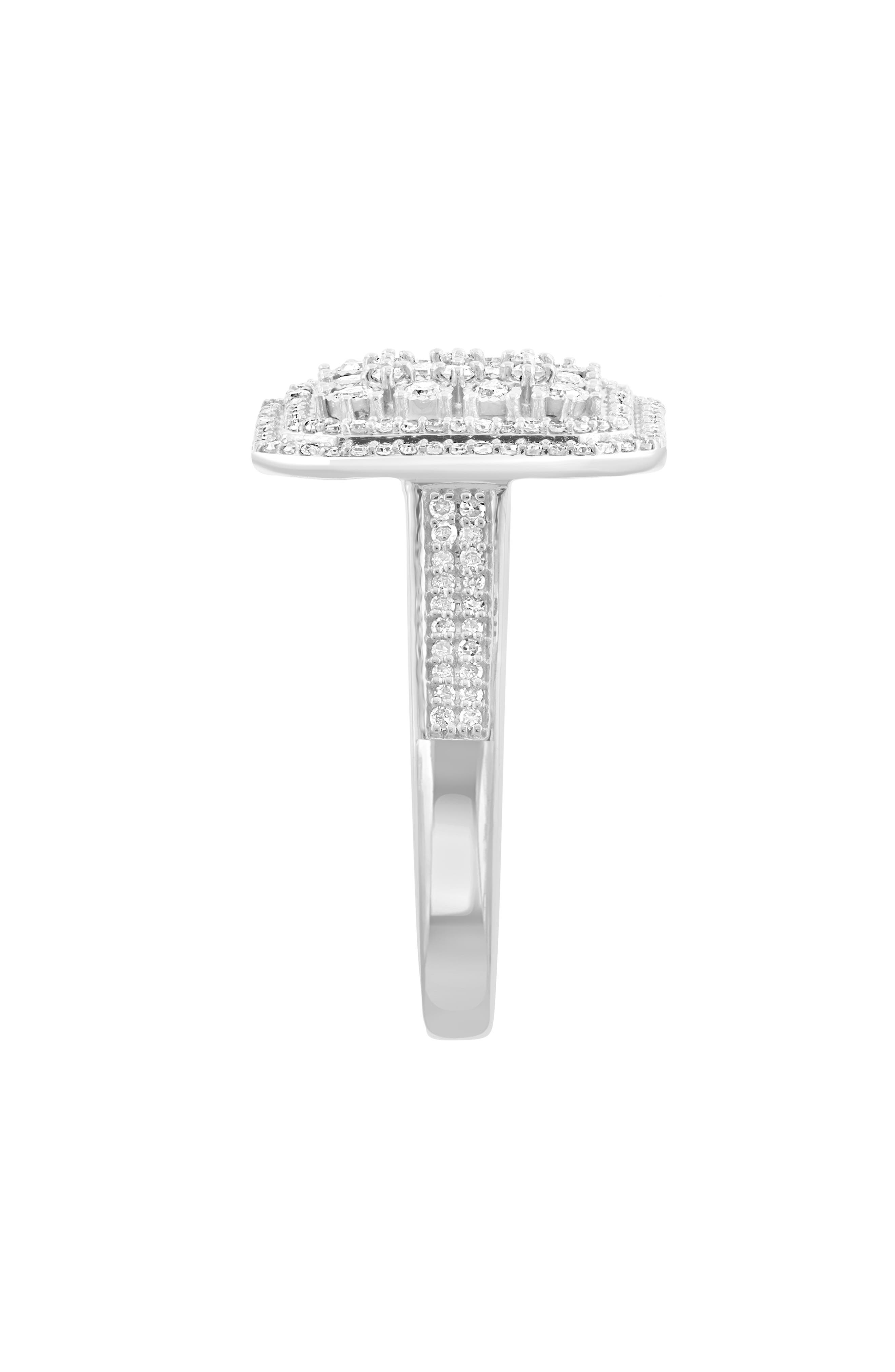 EFFY Sterling Silver Pavé Diamond Double Halo Ring