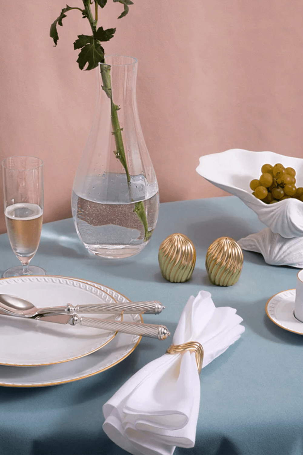 LOBJET Ripple Napkin Rings - Gold (Set of 4)