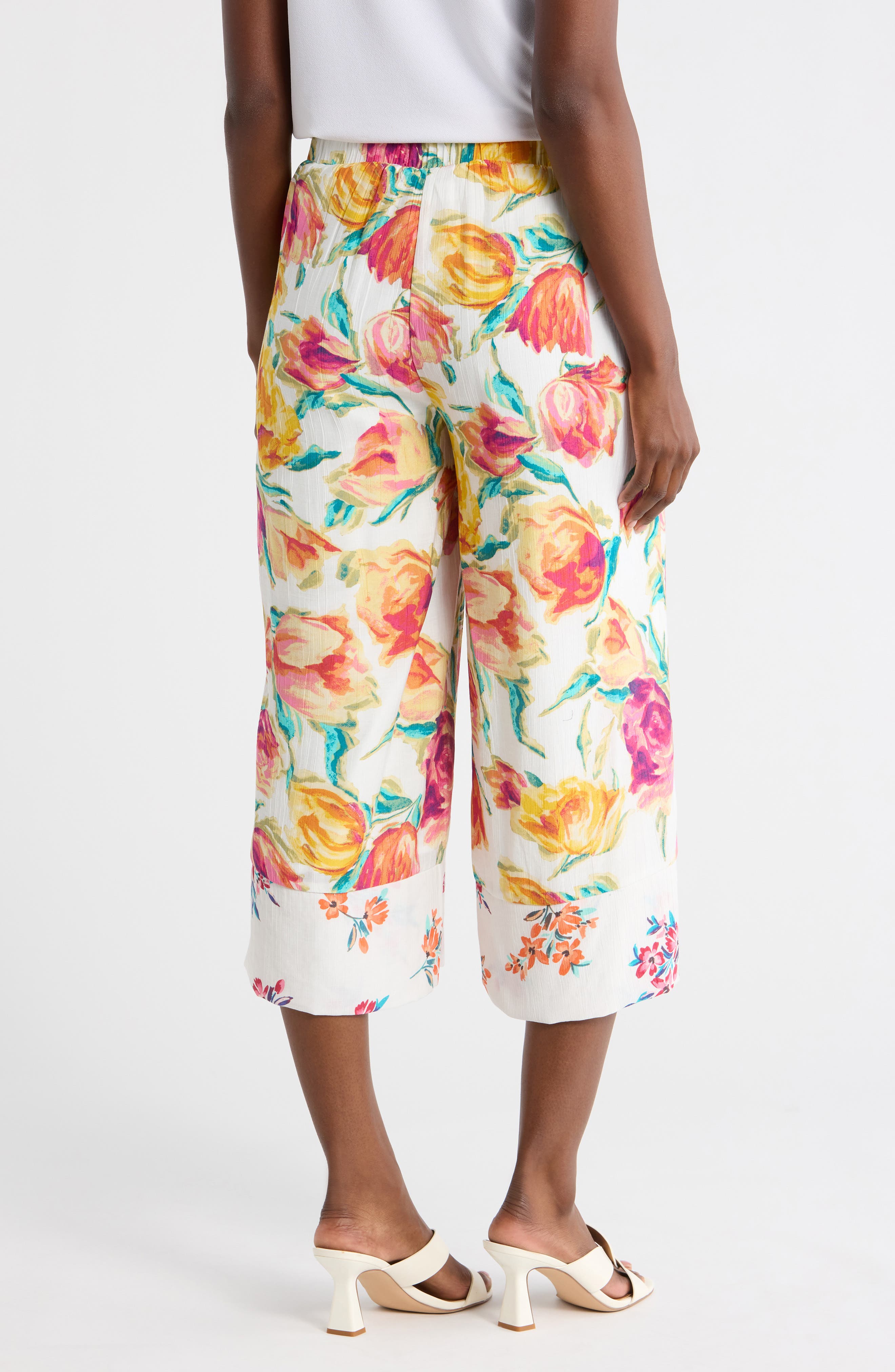 Nicole Miller Floral Wide Leg Pull-On Pants