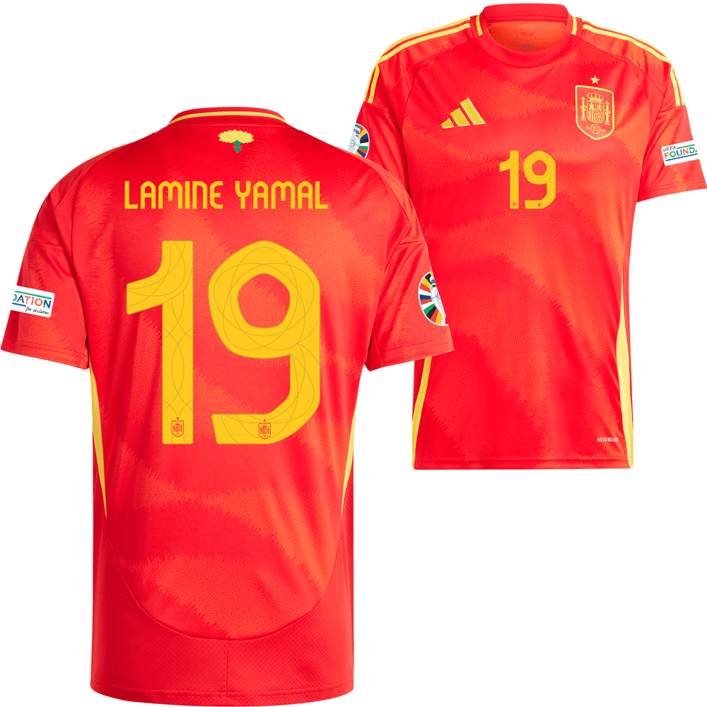 Lamine Yamal Spain National Team adidas 2024 Home Replica Jersey - Scarlet