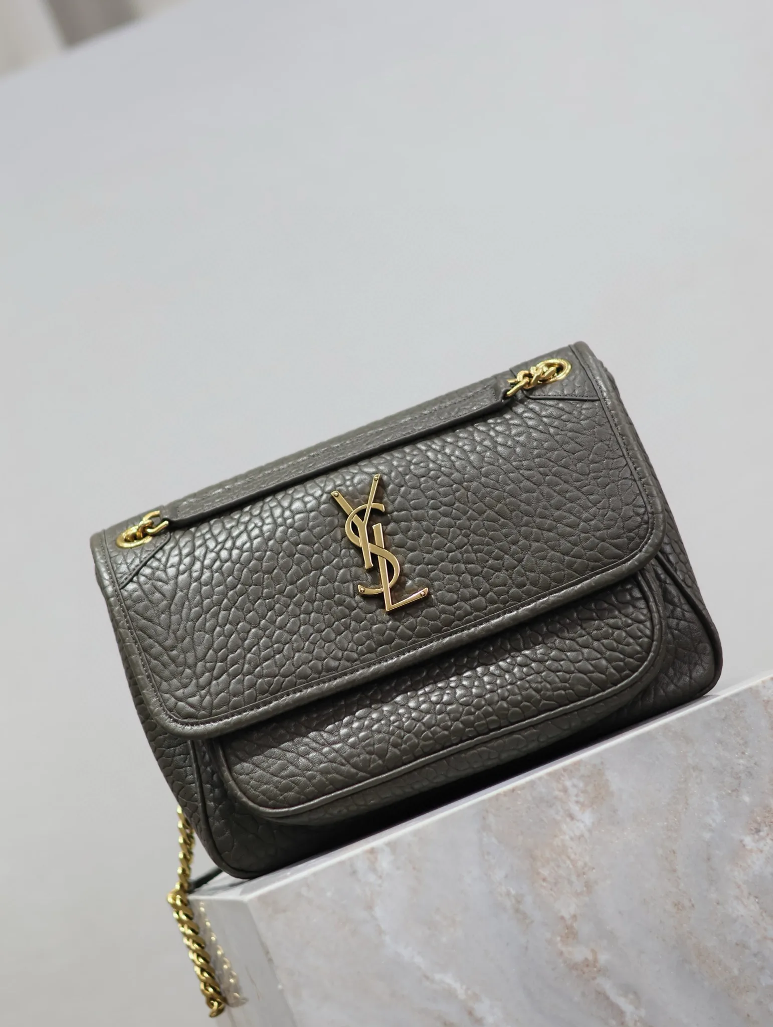 Saint Laurent Green Niki Lambskin Shoulder Bag product photo from LabelPicks