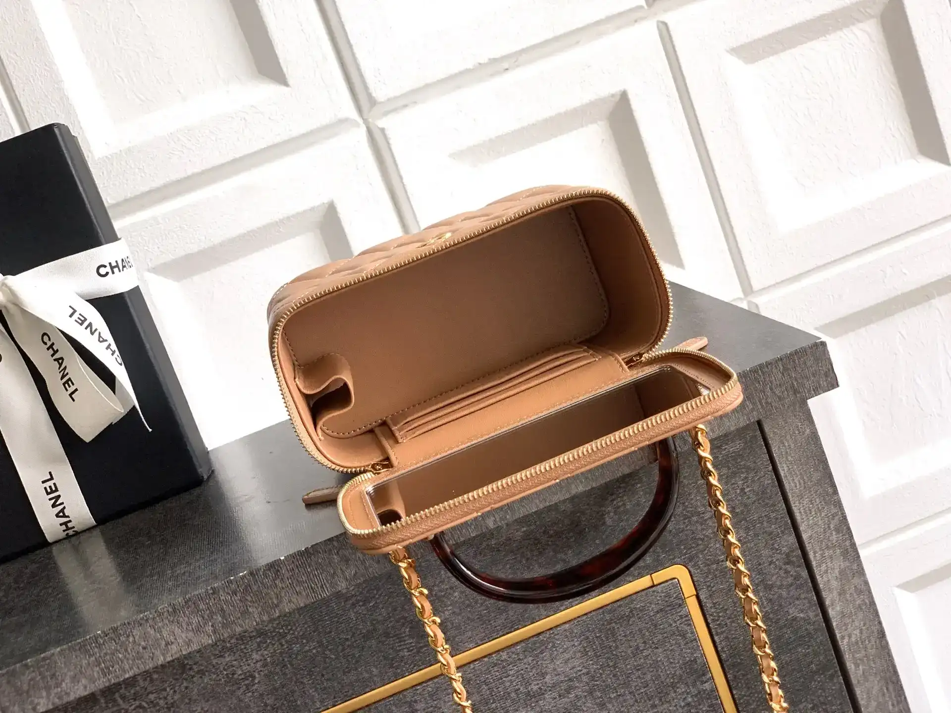 Chanel Brown Quilted Leather Top Handle Bag product photo from LabelPicks