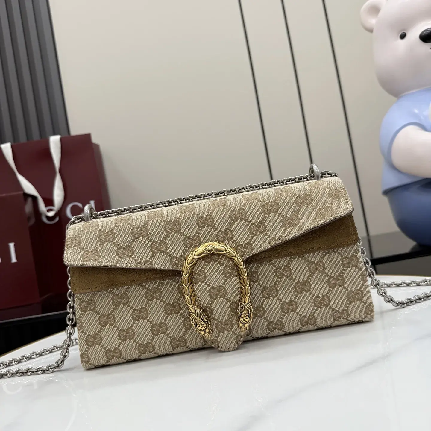 Gucci Brown Dionysus Suede Leather Shoulder Bag product photo from LabelPicks